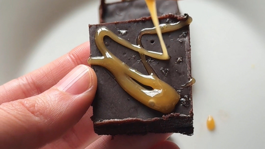 Chocolate Tahini Fudge with Caramel
