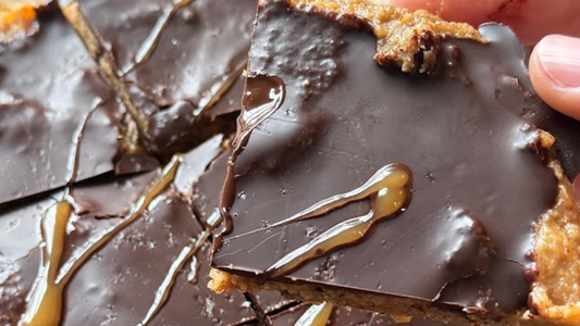Gluten-Free No-Bake Chocolate Chip Cookie Dough Bars with Caramel