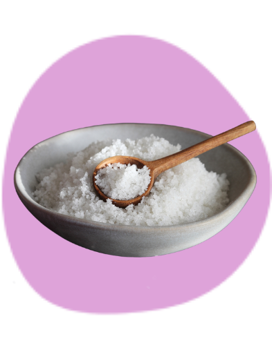 bowl of crushed sea salt