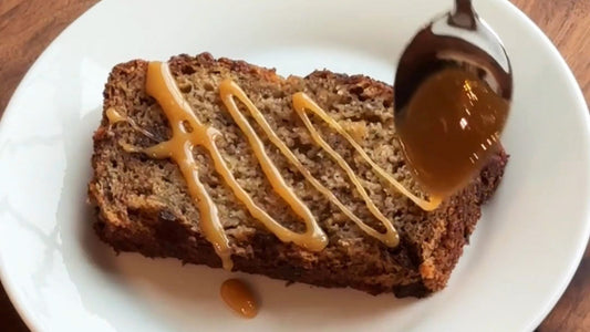 Gluten-Free Chocolate Chip Banana Bread with Caramel