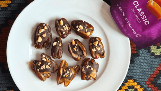 Mini Caramel, Peanut Butter & Chocolate Date Bites - Tom & Jenny's