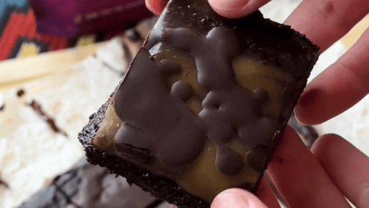 No-Bake Brownies with Caramel Drizzle - Tom & Jenny's