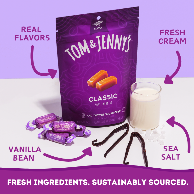 Image showing the real ingredients used in our classic caramel.