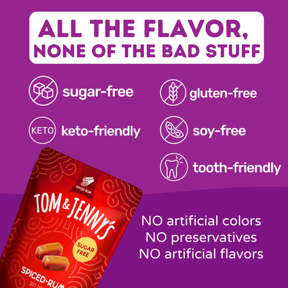 *NEW* Spiced Rum Sugar Free Soft Caramels - Tom & Jenny's