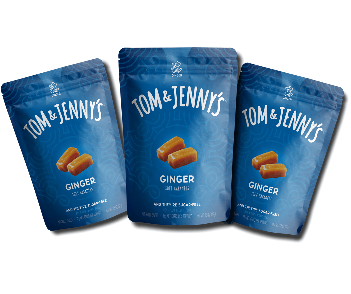 Ginger Sugar Free Soft Caramels Pack Tom And Jennys